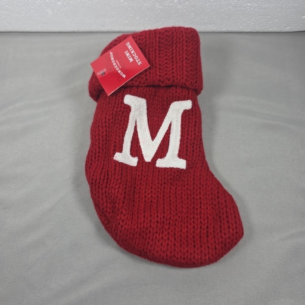 Letter M Wondershop Monogram Mini Christmas Stocking Initial Red Knit Target
